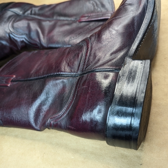 Lucchese Boots men's size 8.5D black cherry leather classic Western cowboy boots - Picture 10 of 13